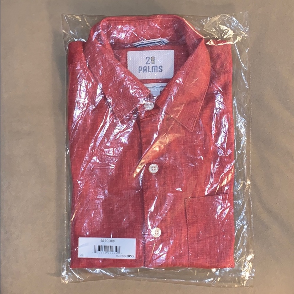 🦋 NWT 28 Palms Men’s Relaxed Fit 100% Linen Shirt XS - Picture 5 of 8